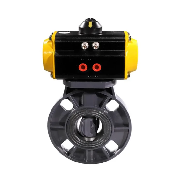 Ny ankomst PVC Flange sommerfuglventil med pneumatisk aktuator