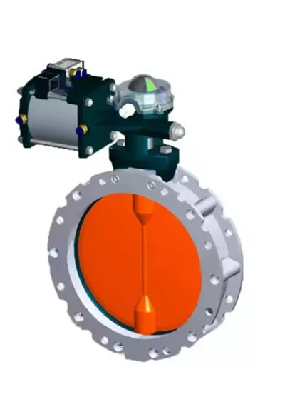DN25 pneumatisk støv aluminium sommerfuglventil